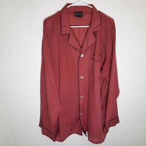 Diplomat 2X Tall Maroon Pajama Shirt Men's Vintage Taiwan Cotton Blend Sleep